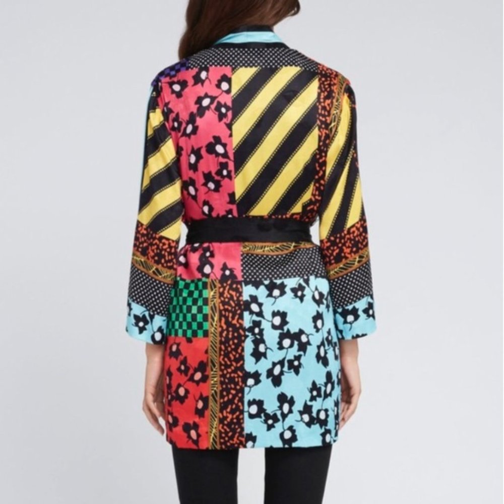 Alice + Olivia | Coco Patchwork Belted Kimono Robe - image 3